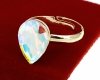 4961 Pierścionek złoty pozłacany 14k regulowany kryształek crystal ab